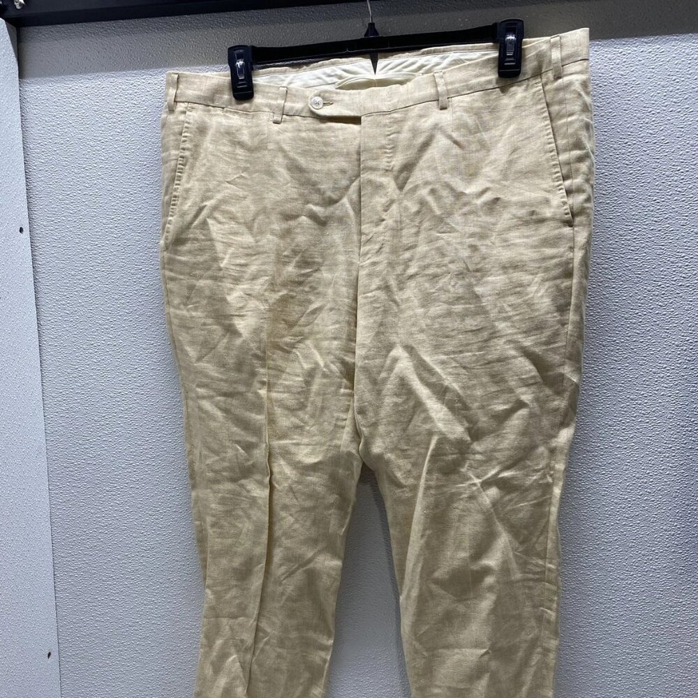 Zegna Men’s Flat Front Linen Tailored Pants